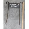 Image 2 : Vintage Items Including Heavy Metal Private Drive Sign, Clamp Collection, Mini Grease Gun, Oil Can