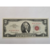 Image 1 : Crisp United States 1963 $2 Red Seal Bank Note With Granahan And Dilllon Signtaures
