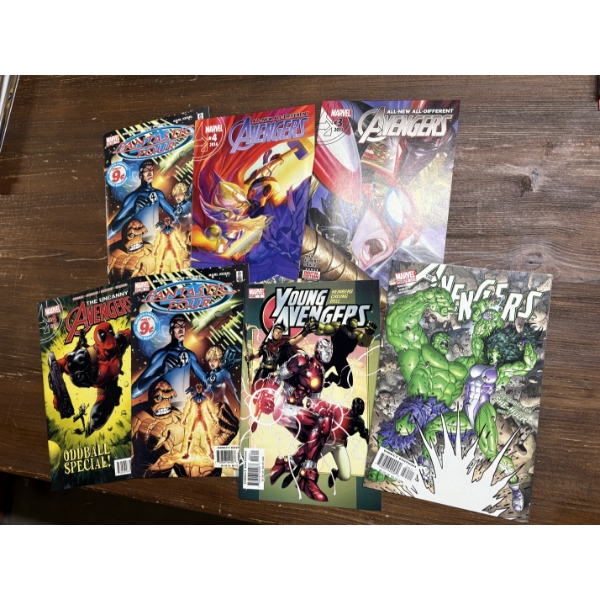 Avengers Comic Books - Set of 7 - Fantastic Four - Young Avengers - All New - All Different - Hulk