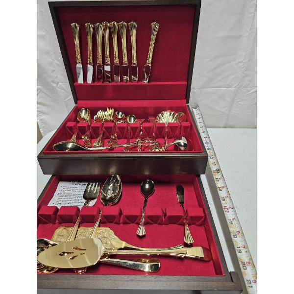Gold Colored Silver Plated Silverware Set