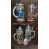 Image 3 : Wooden Corner What Not Display Rack  - 48" With All Contents Shown - Including 5 Steins