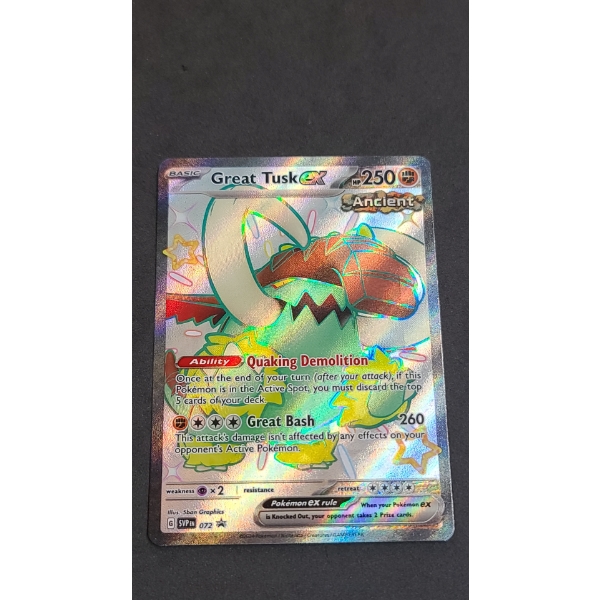 2024 Great Tusk EX SVP EN 072 Black Star Promo Holo Pokémon Card