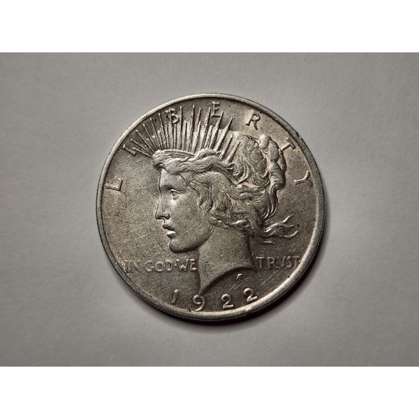 UNITED STATES 1922 SILVER PEACE DOLLAR ~ SECOND YEAR MINTED ~ Philadelphia Mint Coin with 90% Silver