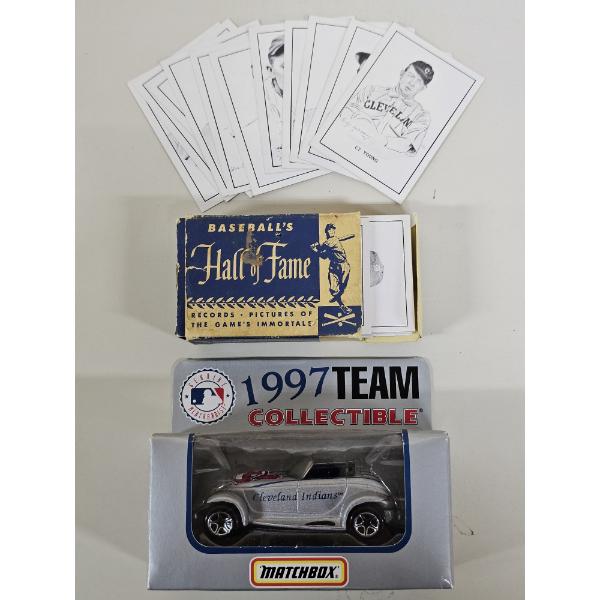Lot of (2) Baseball Themed Items Including Car and Cards