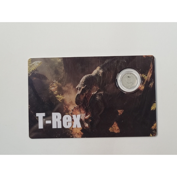 2026 $12 Republic Of Liberia 1/1000 Oz .999 Platinum T-Rex Coin In Collectible Assay Card