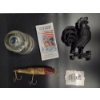 Image 1 : Unique Group Including Vintage Glass Insulator, Vintage Large Wood Fishing Lure