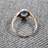 Image 3 : 10K Yellow Gold Ring Ft. Nice Translucent Blue Stone ~ Size 5 ~ Weighs 1 Gram Total
