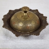 Image 2 : Vintage Indian Brass Lidded Container Feat. Beautifully Etched Designs ~ Trinket or Candy Dish