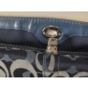 Image 7 : Authentic Coach Y2K Monogram Blue Jacquard Bag With Twist Closure & Matching Fold Wallet In Excellen