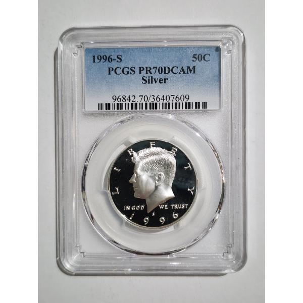 PCGS PR70DCAM GRADED 1996-S Kennedy Silver PROOF DEEP CAMEO Half Dollar