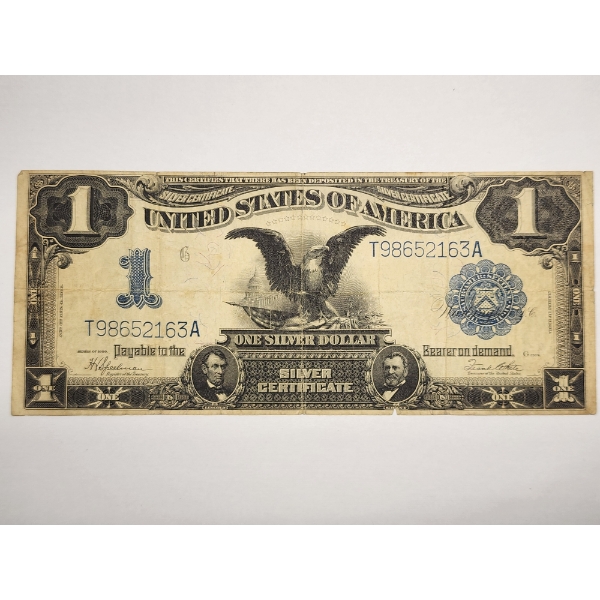 RARE Series of 1899 $1 BLACK EAGLE Silver Certificate Large Size Historic U.S. Currency Note 