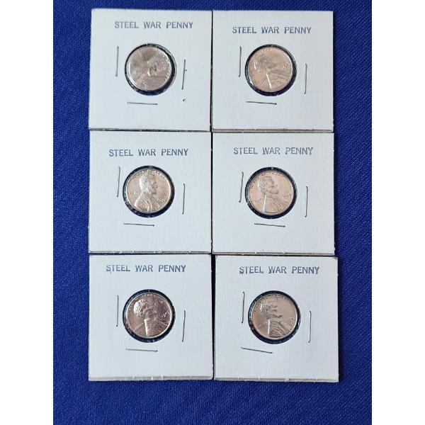 x6 Higher-Grade 1943 Steel War Pennies