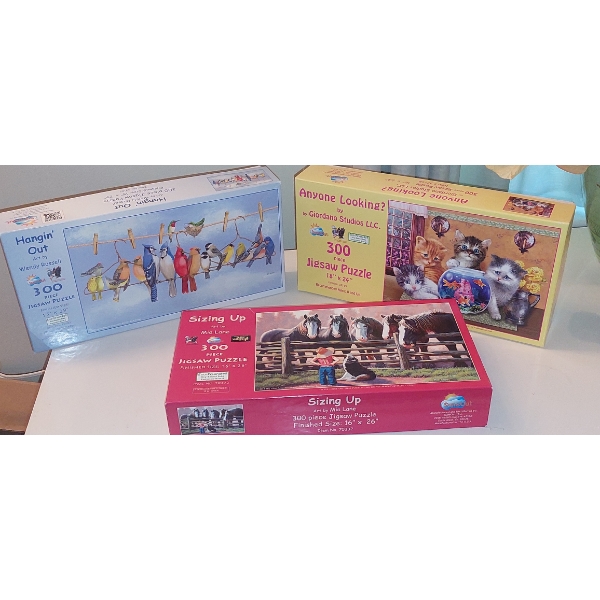 3 Jigsaw Puzzles As Shown