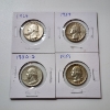 Image 1 : Four Assorted Years United States 90% Silver Washington Quarters - Face Value: $1.00