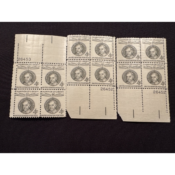 Rare 1959 Champions Of Liberty US Postage Plate Block Stamps - Mint Condition