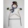 Image 2 : 3 Outdoor Metal Christmas/Holiday Snowmen Stakes - Approx. 19in Tall