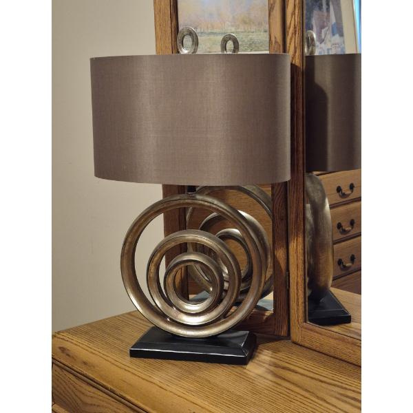 Modern Style Oval Shade Bedroom lamp As shown 27" Tall base Is 13 x 14