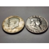 Image 2 : Two 90% Silver Half Dollars - 1 Kennedy & 1 Franklin Half - $1.00 Face Value