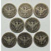 Image 4 : Lot of 8 Assorted Year 90% Silver Barber Quarters, FV $2.00