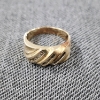 Image 1 : Stunning 10K Yellow Gold Ring With Small Clear Stones ~ Total Weight 5.7 Grams