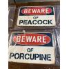 Image 3 : Beware of Signs - Tin Signs - 8x12" - Skunk - Zebra - Peacock - Etc