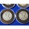 Image 3 : x4 90% Silver Half Dollars: Assorted Walking Liberty and 1904 Barber In Capsules FV: $2.00