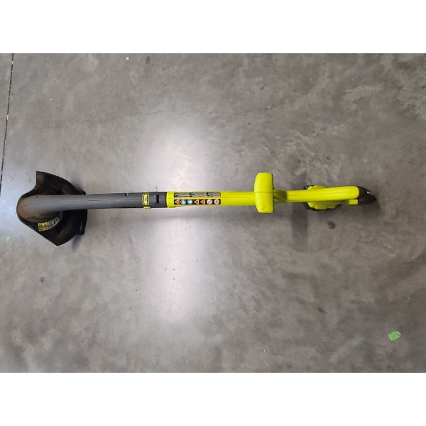 Ryobi 40V attachment-capable string trimmer featuring the signature neon green motor housing