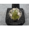 Image 2 : Nice Sterling Silver Ring Ft. Large Green Stone Made in Ireland Weighing 9.9 Grams