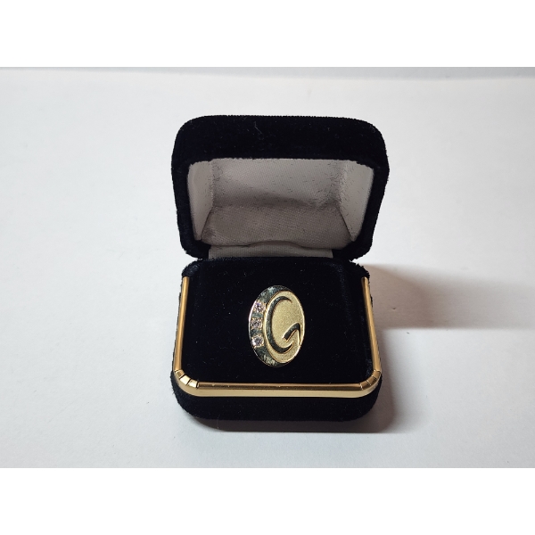 14K Yellow Gold Pin with "G" Initial - Pin Weight: 2.6g