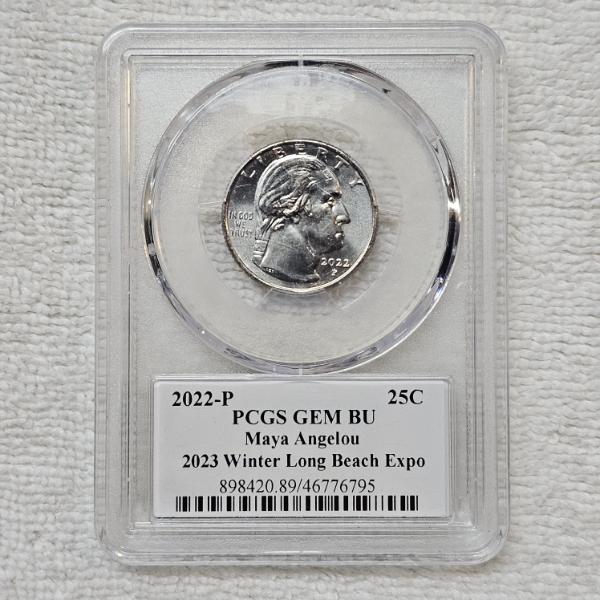 2022-P Maya Angelou Quarter Certified by the PCGS in Gem BU