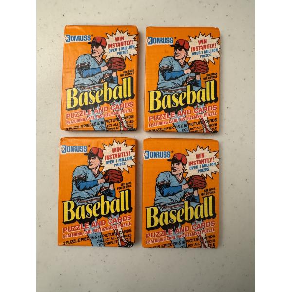 4 - 1990 Donruss Unopened Baseball Wax Packs - Mint Condition - 16 Cards Per Pack
