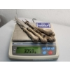 Image 6 : 5 Sterling Silver Handle / Stainless Blade Knives & Pickle Fork TW: 305.9g