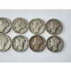 Image 3 : x10 Assorted Years & Mint Marks U.S. 90% Silver Mercury Dimes FV: $1.00