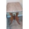 Image 1 : Vintage Marble Top 4 Leg Pedestal Side Table (Permanent Assembly Required) 30" x 27" x 19"