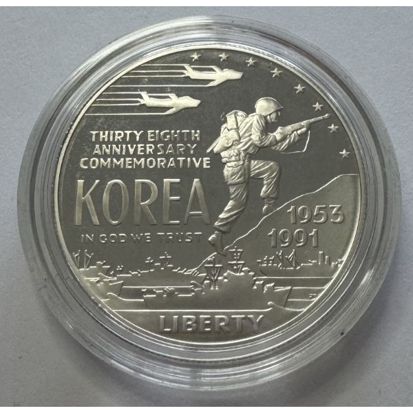 1991-P United States Korean War Memorial Commemorative 90% Silver Dollar- Incredible Condition