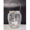 Image 3 : Vintage Mary Gregory Hand-Painted Enamel Clear Glass Jar With Handle