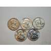 Image 1 : Assorted Years Silver Franklin Half Dollars Face Value: $2.50