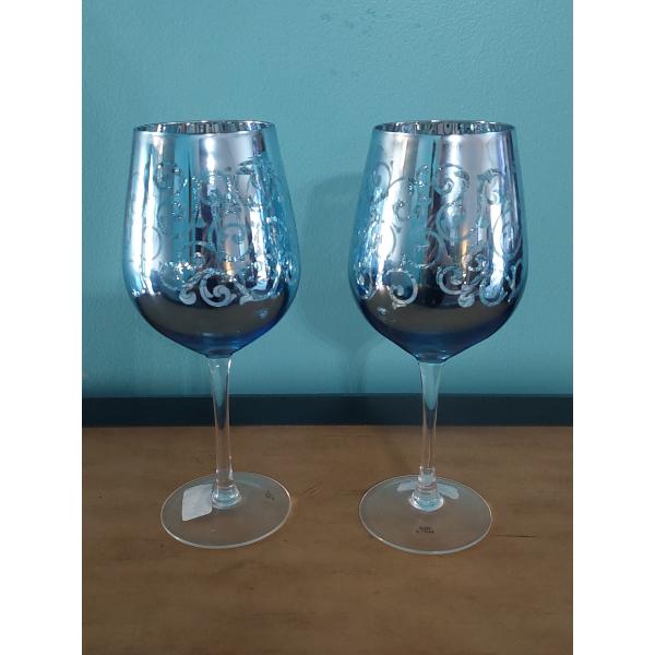 Vintage Elegant Wedding Toast Crystal Goblets - 10" Embellished - Nice Set-  His & Hers