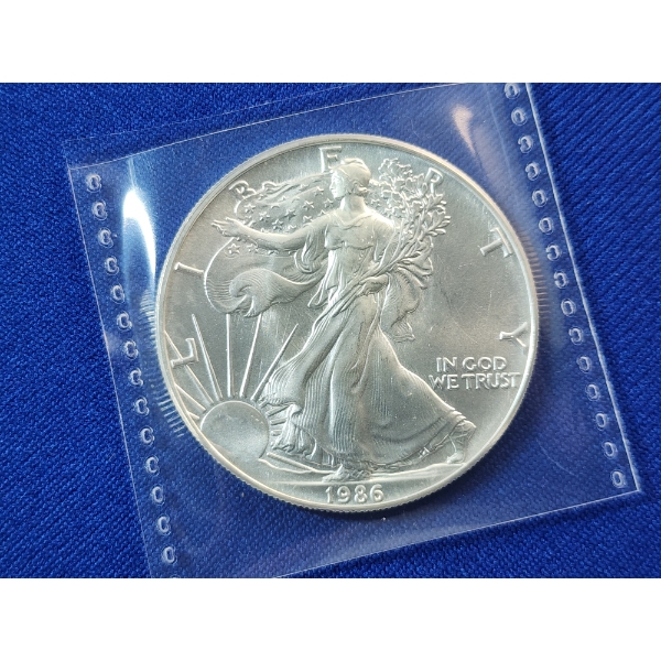 1986 American Silver Eagle - 1 Ounce .999 Fine Silver 