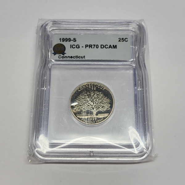 1999-S U.S. Connecticut State Quarter - ICG PR 70 DCAM