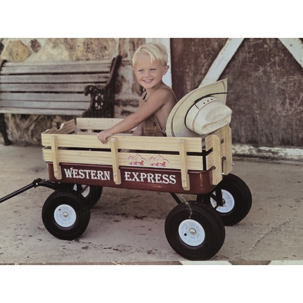 Brand New Western Express All Terrain Wood Sides, Rust Proof Ball Bearing Wheels Retails For $140.00