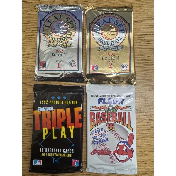 4 Assorted MLB Baseball Wax Packs Cards - Brand New 