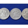 Image 7 : 3 - Franklin 90% Silver Half Dollars; 1952-D, 1963-D, 1960