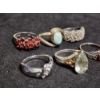 Image 4 : Gorgeous Sterling Silver Rings Ft. Assortment of Stunning Stones - Weighing Total of 20.7 Grams