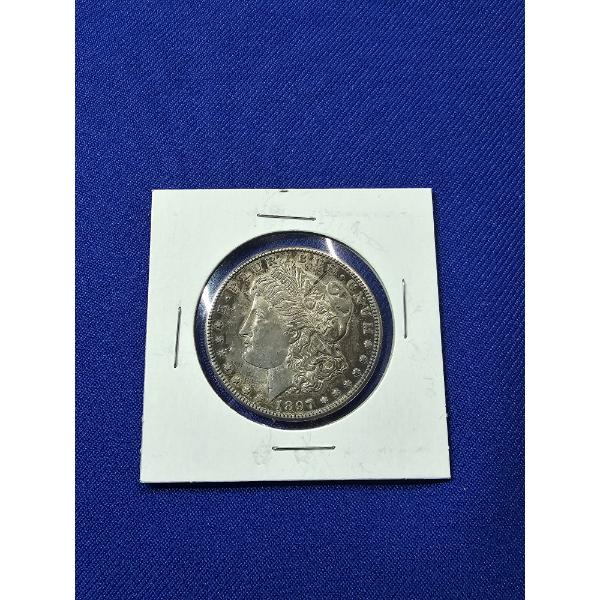 1897- S Morgan Silver Dollar - Excellent Condition - In Protective Sleeve