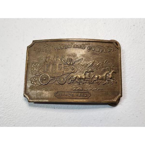 Vintage Tiffany Wells Fargo Brass Belt Buckle Stagecoach Design