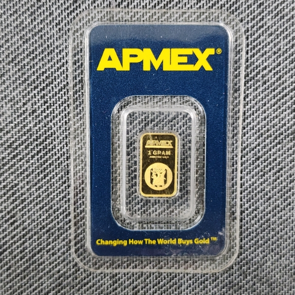 APMEX 1 Gram .9999 Fine Gold Bar in Original Packaging