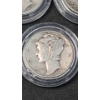 Image 5 : Encapsulated 1920, 1939, 1941, 1942, 1942-D 90% Silver Mercury Dimes - Face Value: $0.50