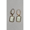 Image 10 : 14K Gold Checkerboard-Cut Green Amethyst Pendant, Dangle Earrings & Ring- Size 7-Total Weight: 15.6g