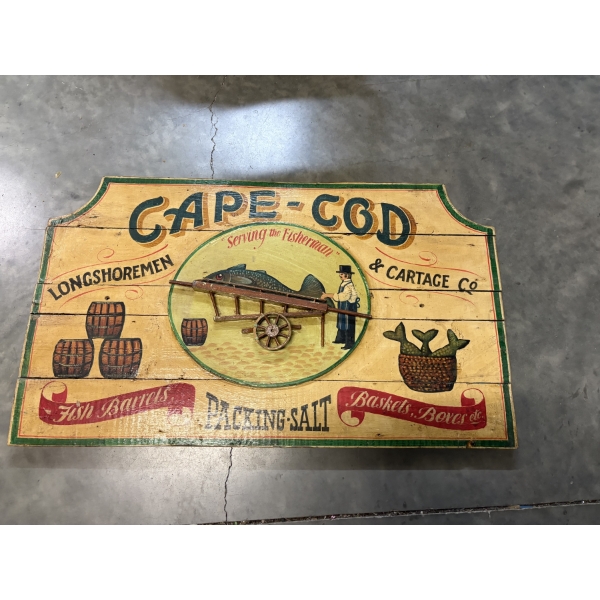 Vintage-style "Cape Cod Longshoremen & Cartage Co" 40" W x 20" H